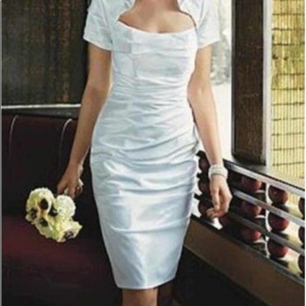 David’s Bridal Knee Length Wedding Dress- Ivory